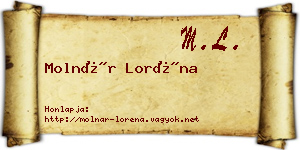 Molnár Loréna névjegykártya